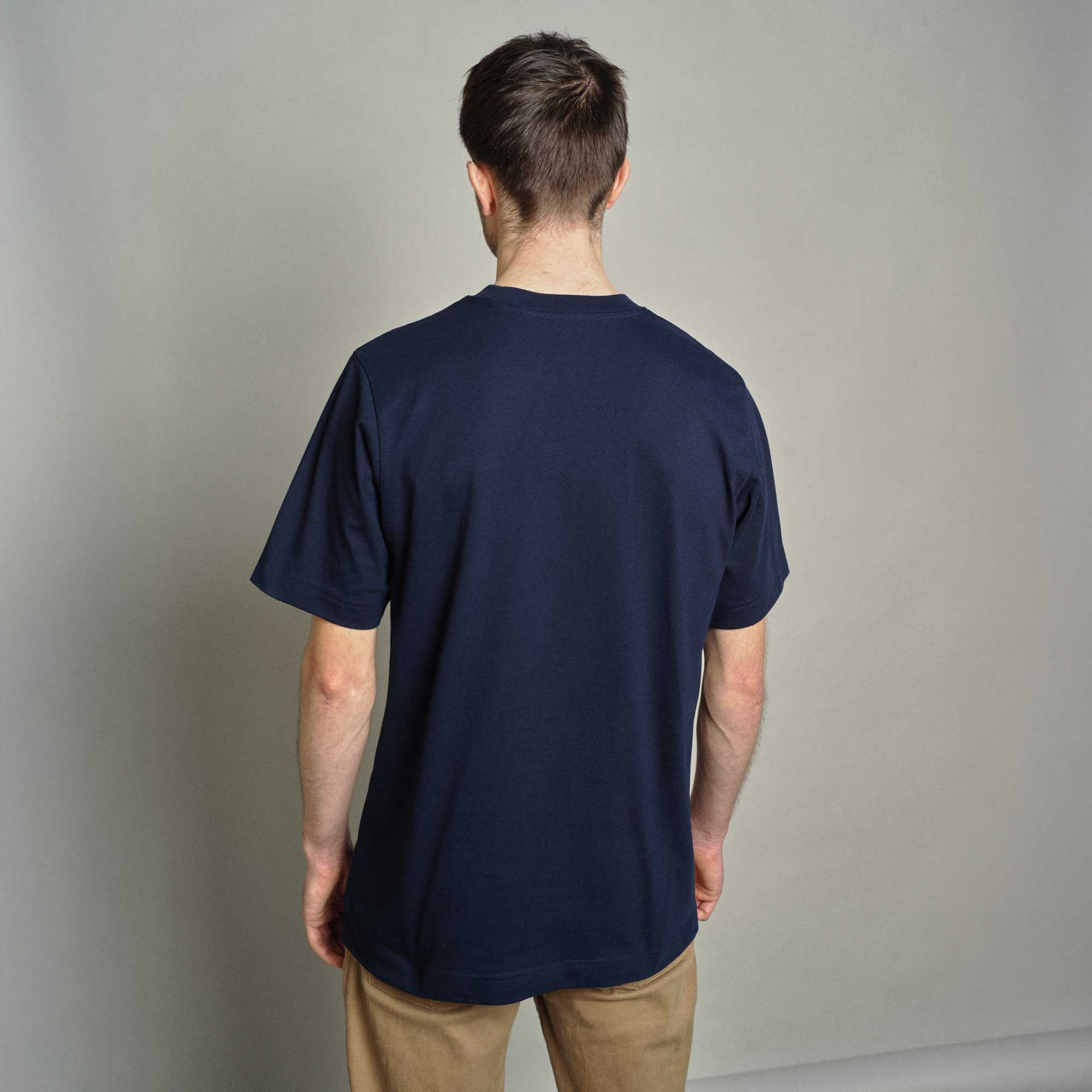 Embroidered Organic Cotton Unisex T-Shirt - Navy - Image 4