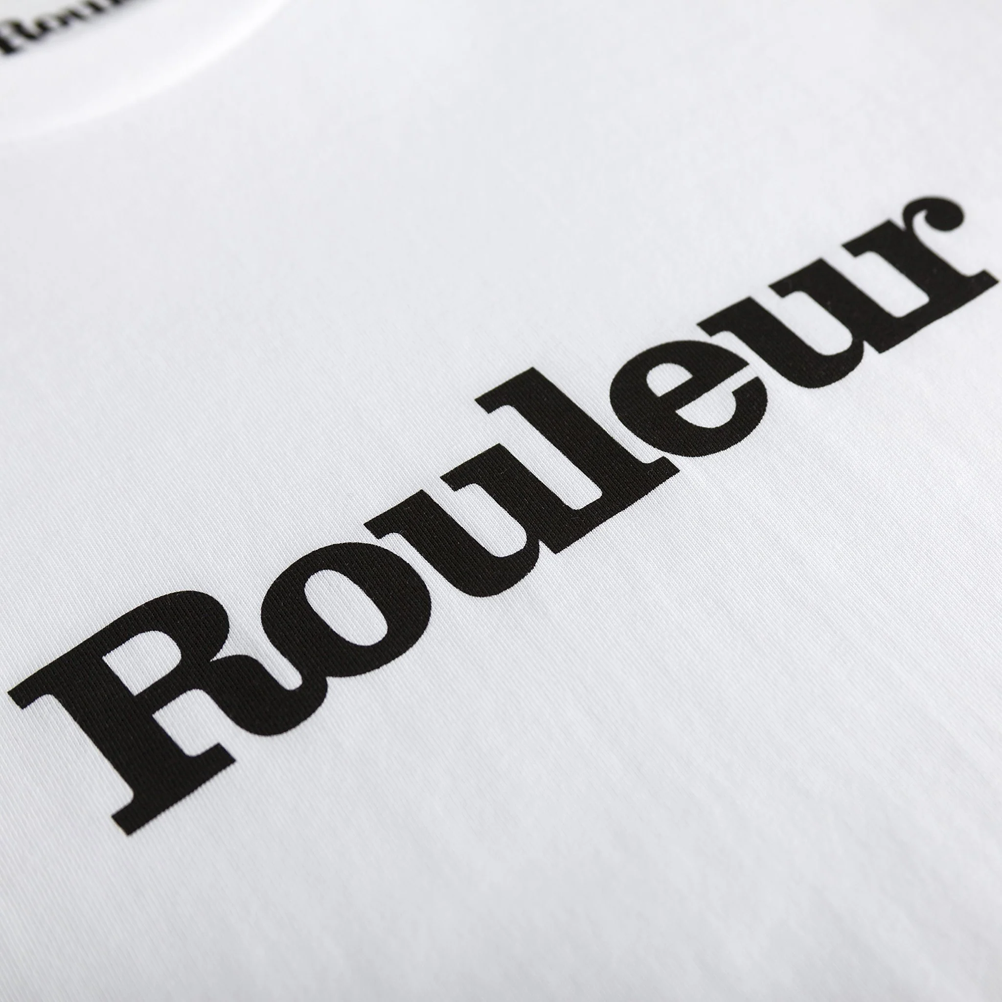 Rouleur Logo Organic Unisex T-Shirt – White - Image 4